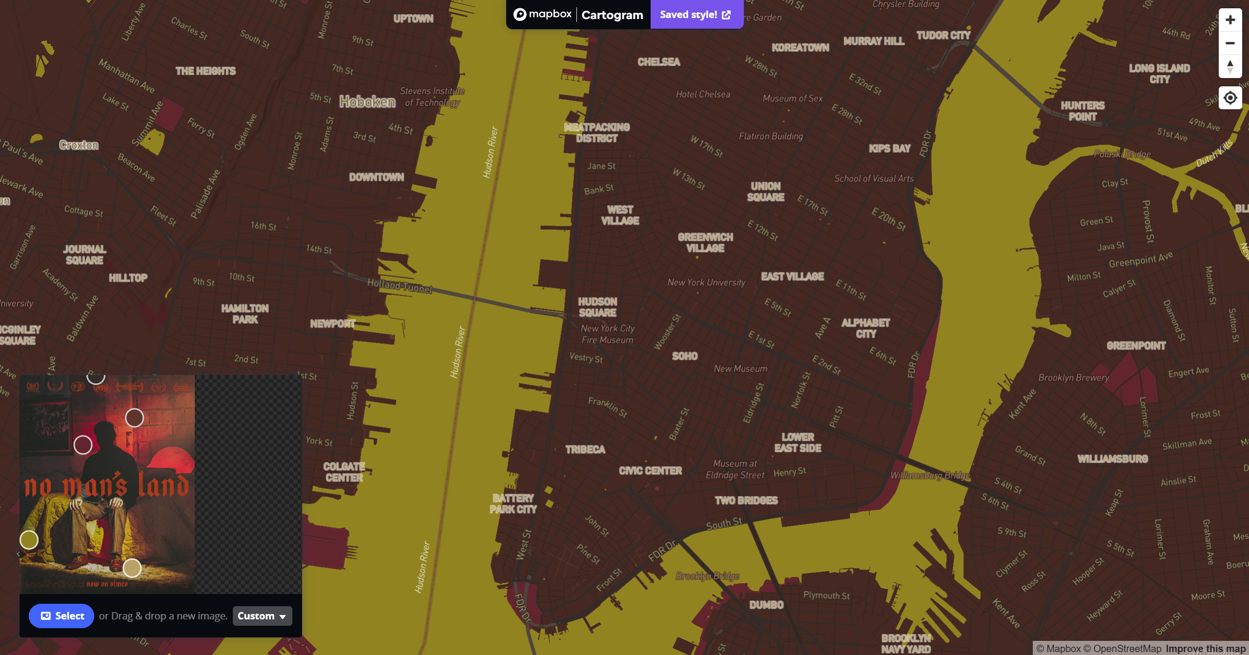 Exploration using mapbox's cartogram tool